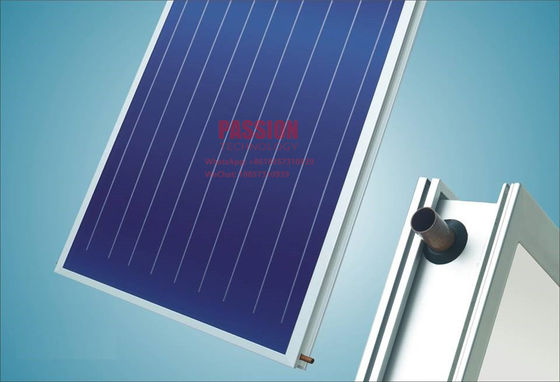Голубая система солнечного отопления гостиницы нагревателя воды плоской плиты ультразвуковой заварки солнечного коллектора индикаторной панели титана солнечная